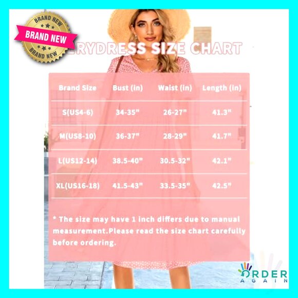 Tiered Midi Dress Loose Fit V-Neck Cotton Boho Summer Casual Sundress - Picture 5 of 7